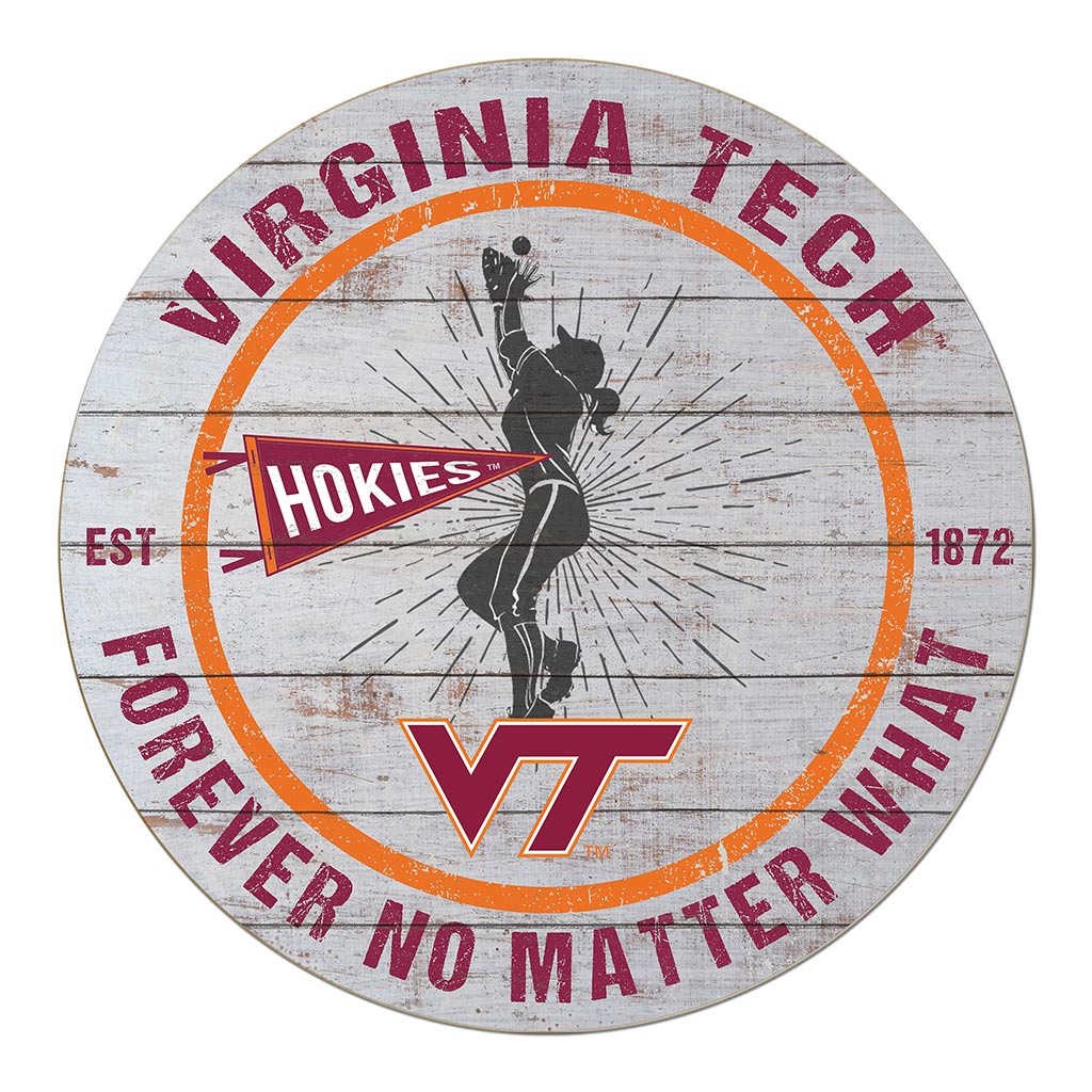 20x20 Throwback Weathered Circle Virginia Tech Hokies Softball