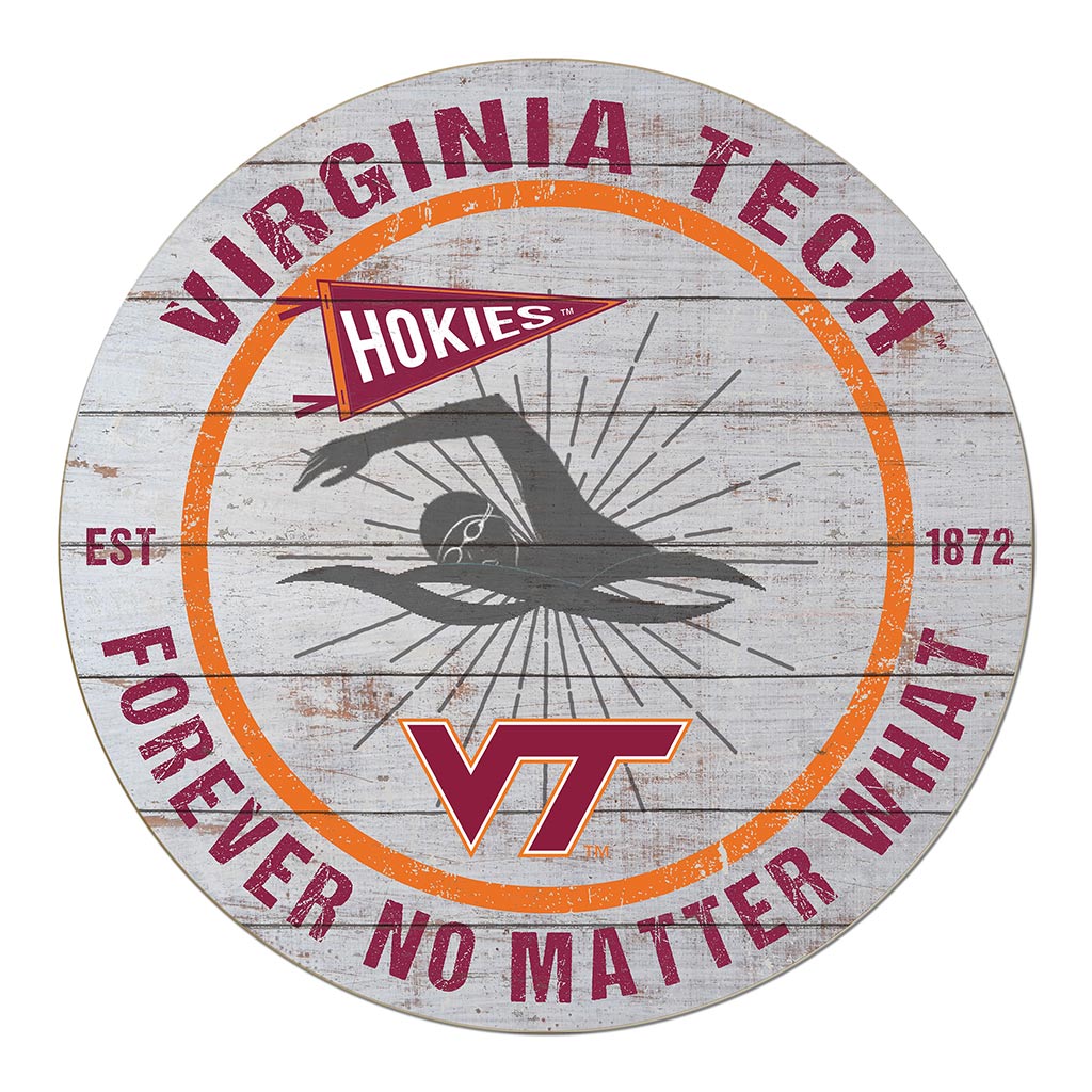 20x20 Throwback Weathered Circle Virginia Tech Hokies Swimming