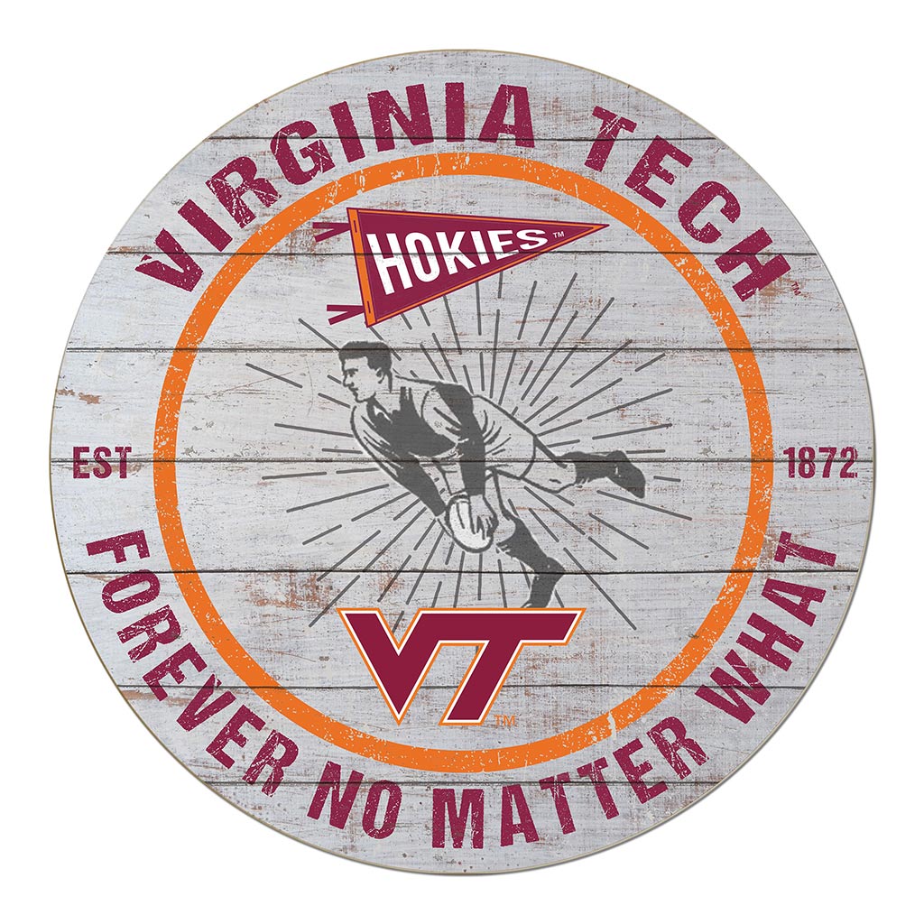 20x20 Throwback Weathered Circle Virginia Tech Hokies Rugby