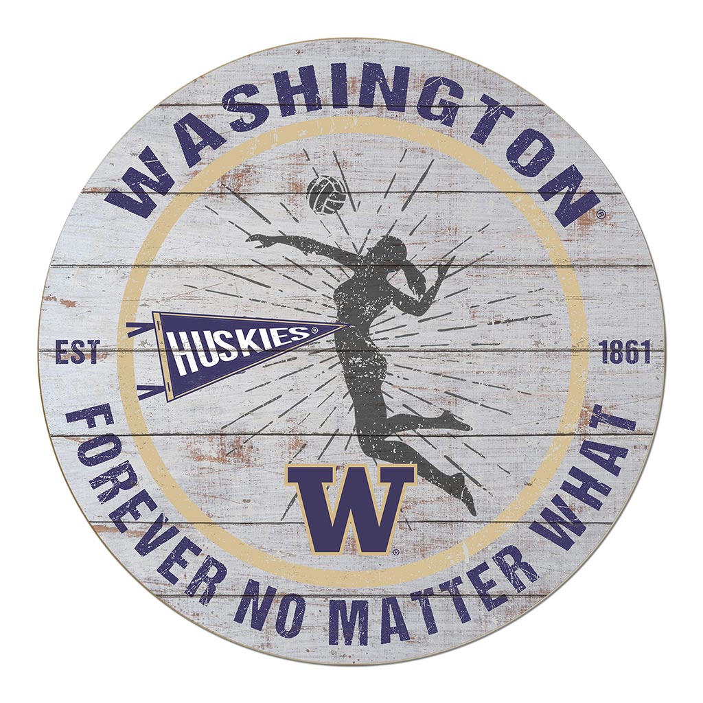 20x20 Throwback Weathered Circle Washington Huskies Volleyball Girls