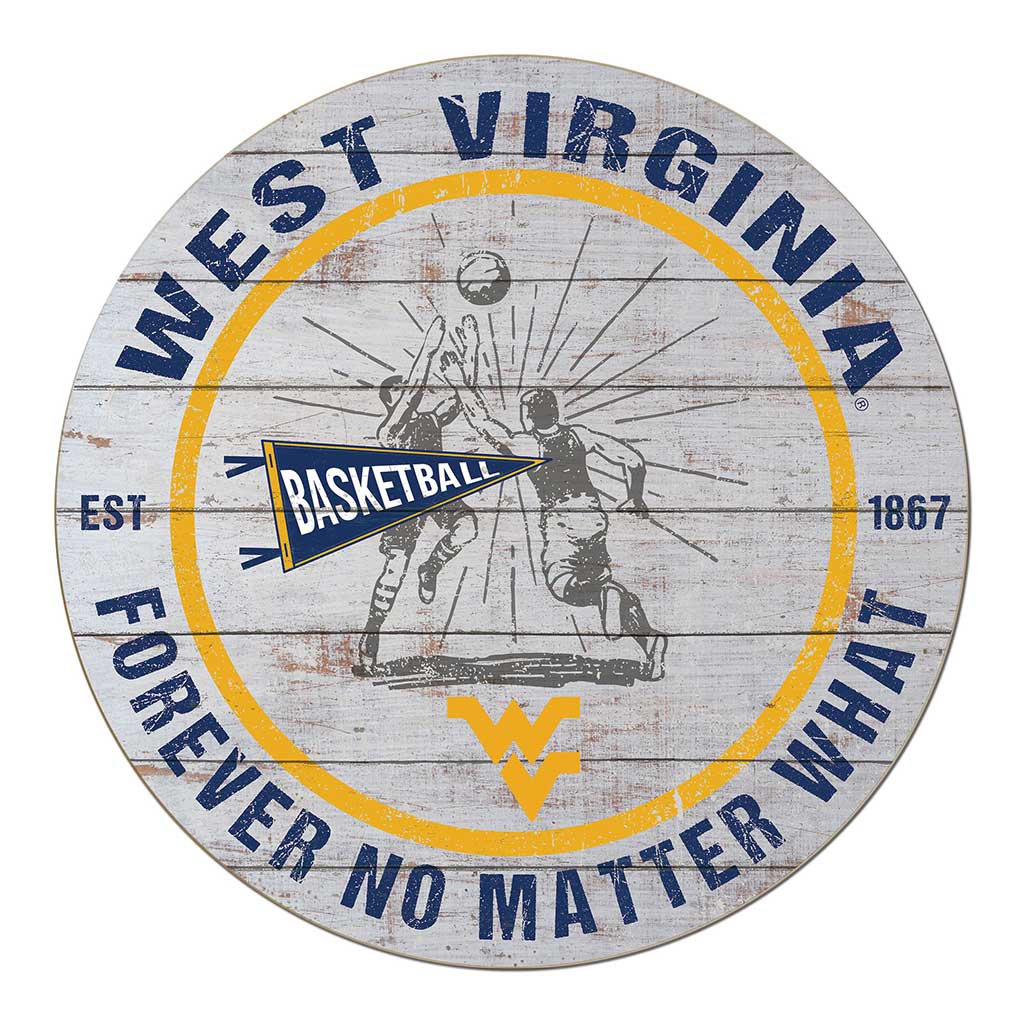 20x20 Throwback Weathered Circle West Virginia Mountaineers Basketball