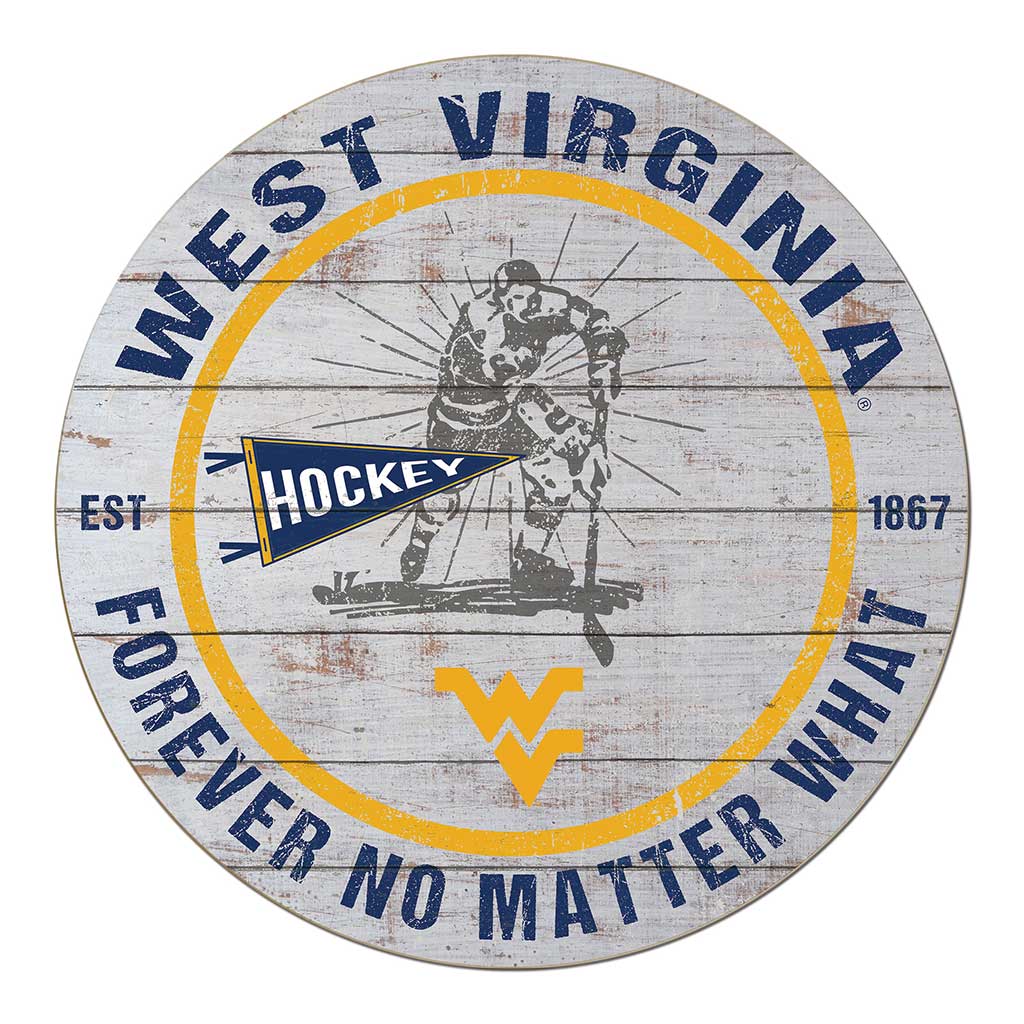 20x20 Throwback Weathered Circle West Virginia Mountaineers Hockey