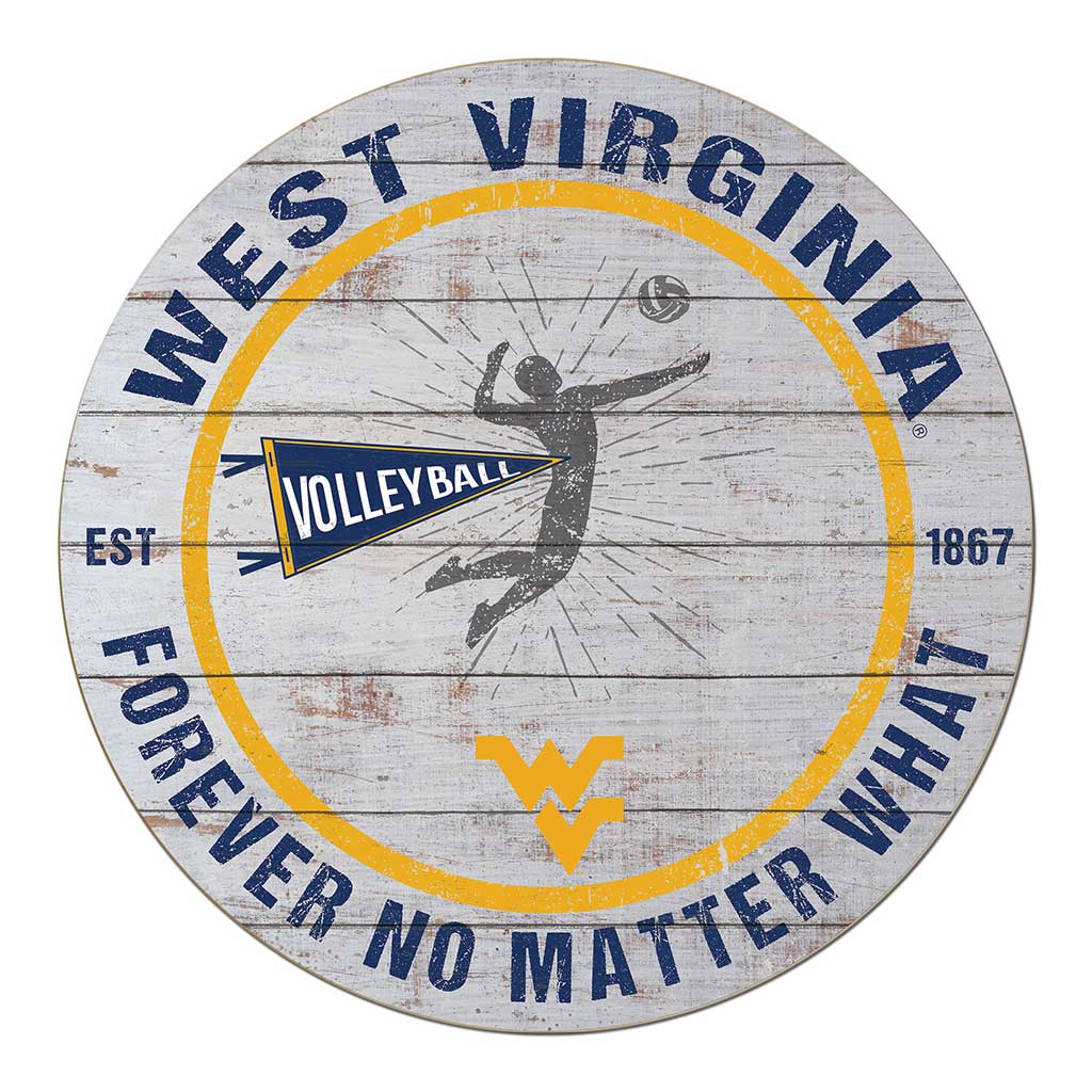 20x20 Throwback Weathered Circle West Virginia Mountaineers Volleyball