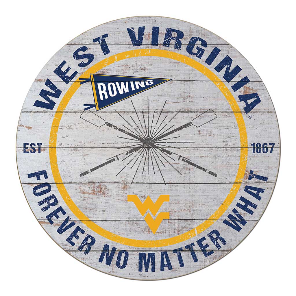 20x20 Throwback Weathered Circle West Virginia Mountaineers Rowing