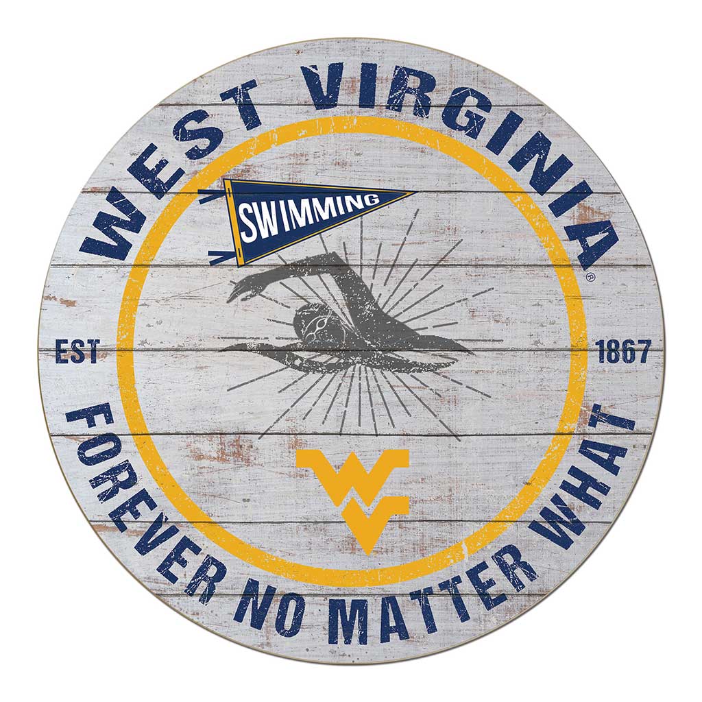 20x20 Throwback Weathered Circle West Virginia Mountaineers Swimming