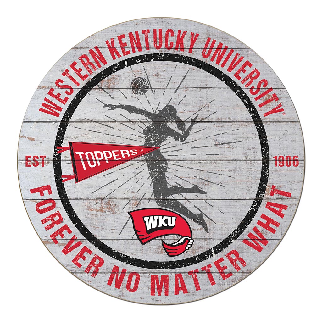 20x20 Throwback Weathered Circle Western Kentucky Hilltoppers Volleyball Girls