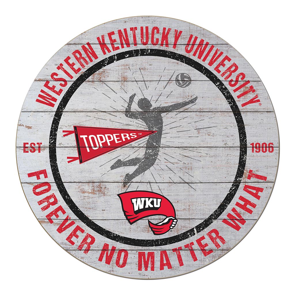 20x20 Throwback Weathered Circle Western Kentucky Hilltoppers Volleyball