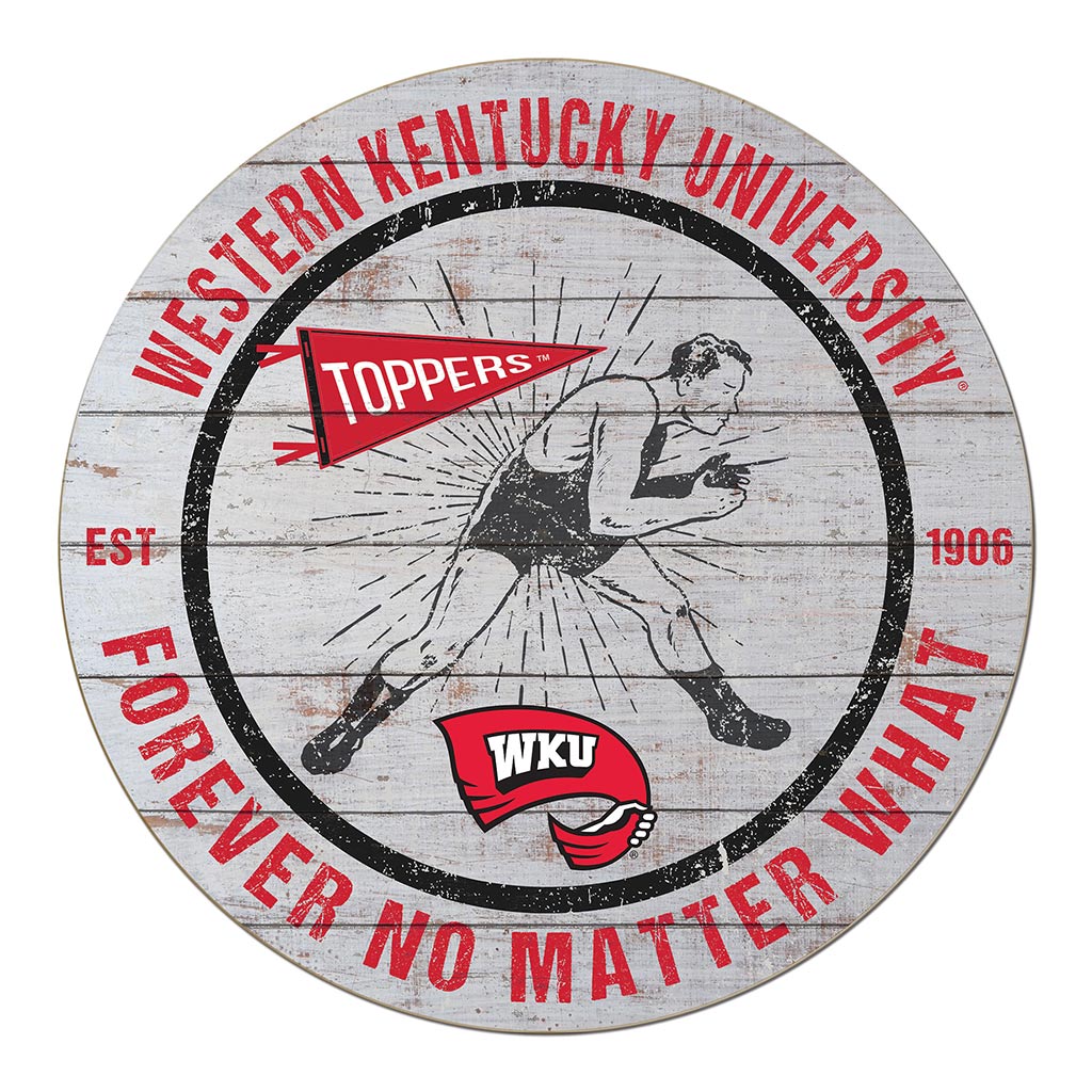 20x20 Throwback Weathered Circle Western Kentucky Hilltoppers Wrestling
