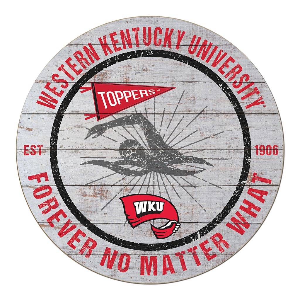 20x20 Throwback Weathered Circle Western Kentucky Hilltoppers Swimming