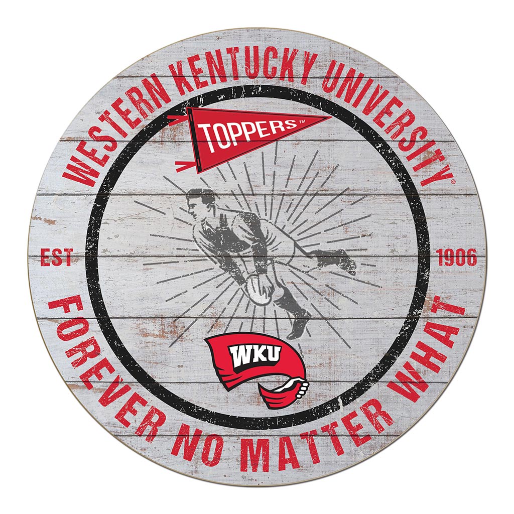20x20 Throwback Weathered Circle Western Kentucky Hilltoppers Rugby