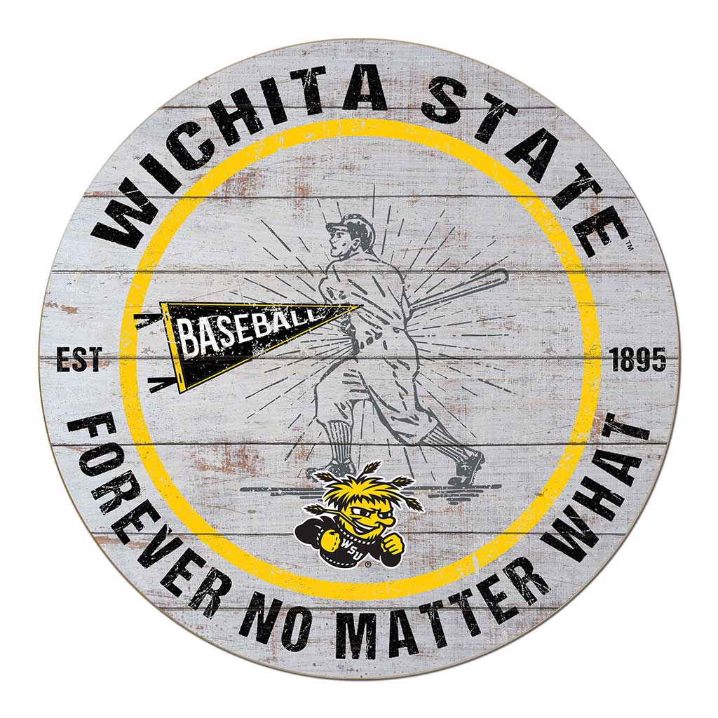 20x20 Throwback Weathered Circle Wichita State Shockers Baseball