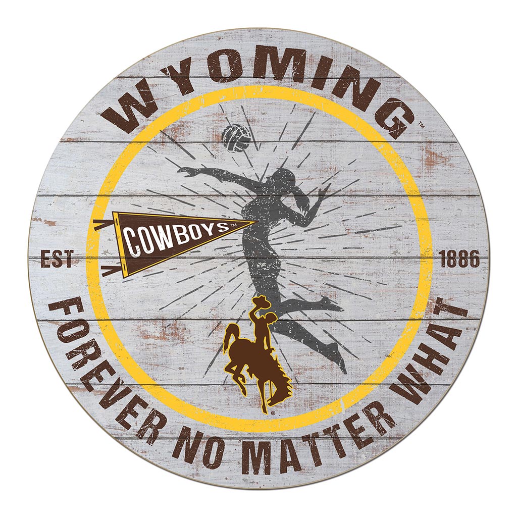 20x20 Throwback Weathered Circle Wyoming Cowboys Volleyball Girls