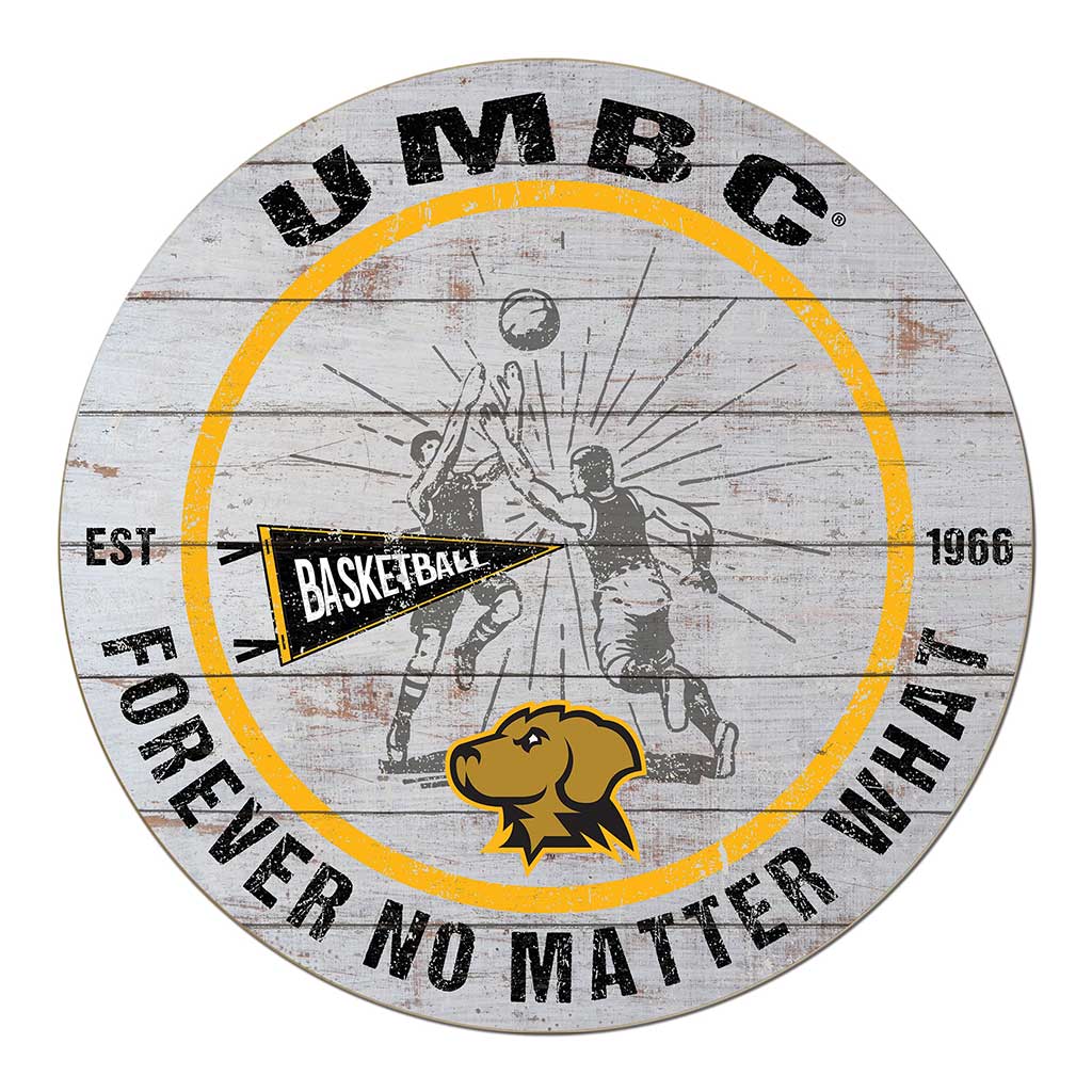 20x20 Throwback Weathered Circle University of Maryland- Baltimore County True Grit Basketball