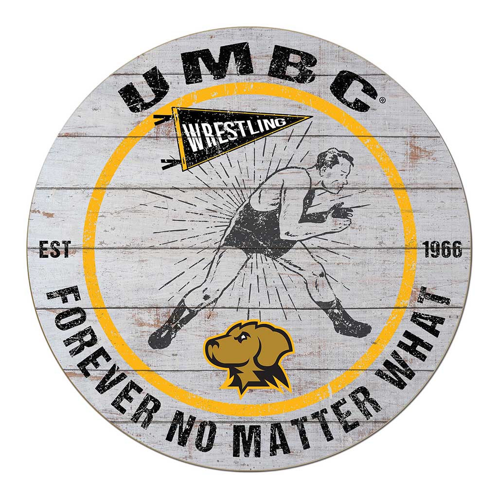 20x20 Throwback Weathered Circle University of Maryland- Baltimore County True Grit Wrestling