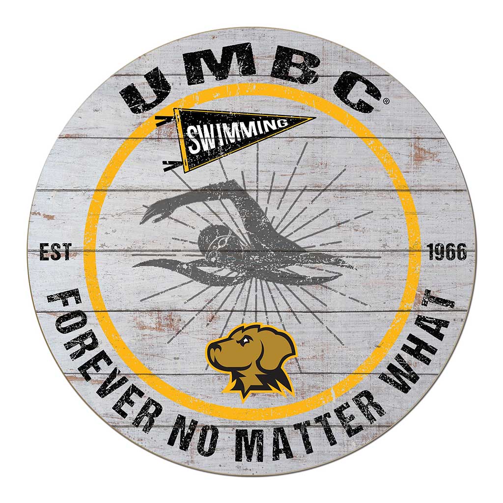 20x20 Throwback Weathered Circle University of Maryland- Baltimore County True Grit Swimming