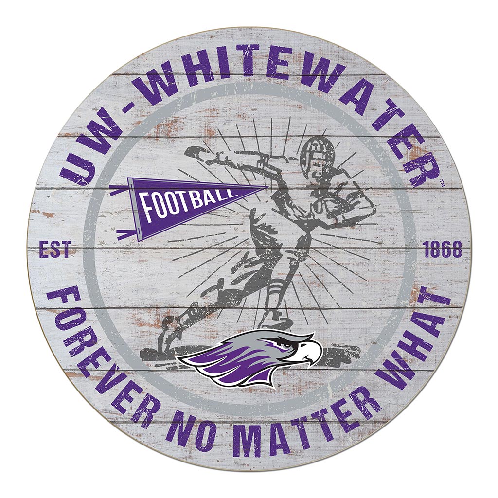 20x20 Throwback Weathered Circle University of Wisconsin Whitewater Warhawks