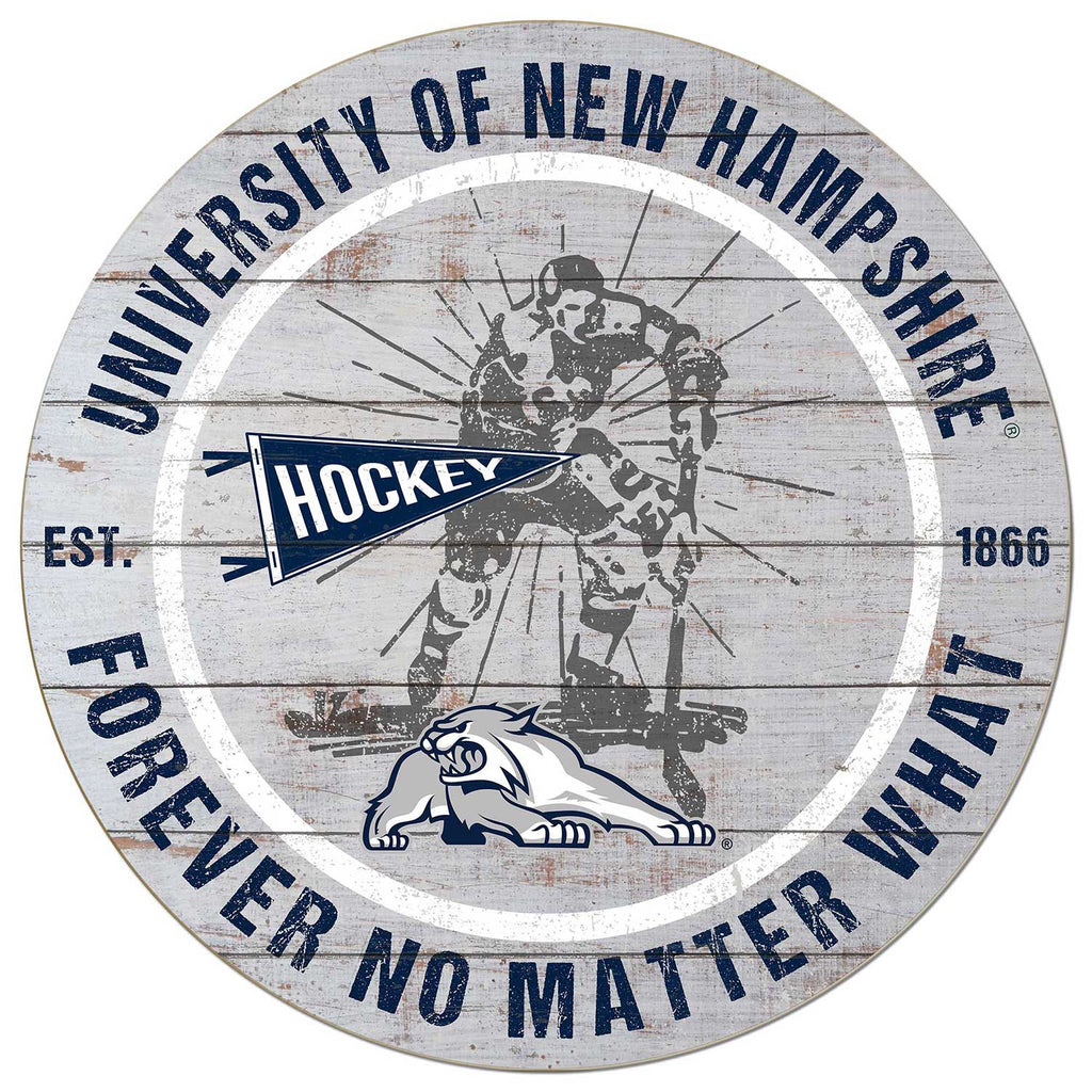 20x20 Throwback Weathered Circle University of New Hampshire Wildcats Hockey