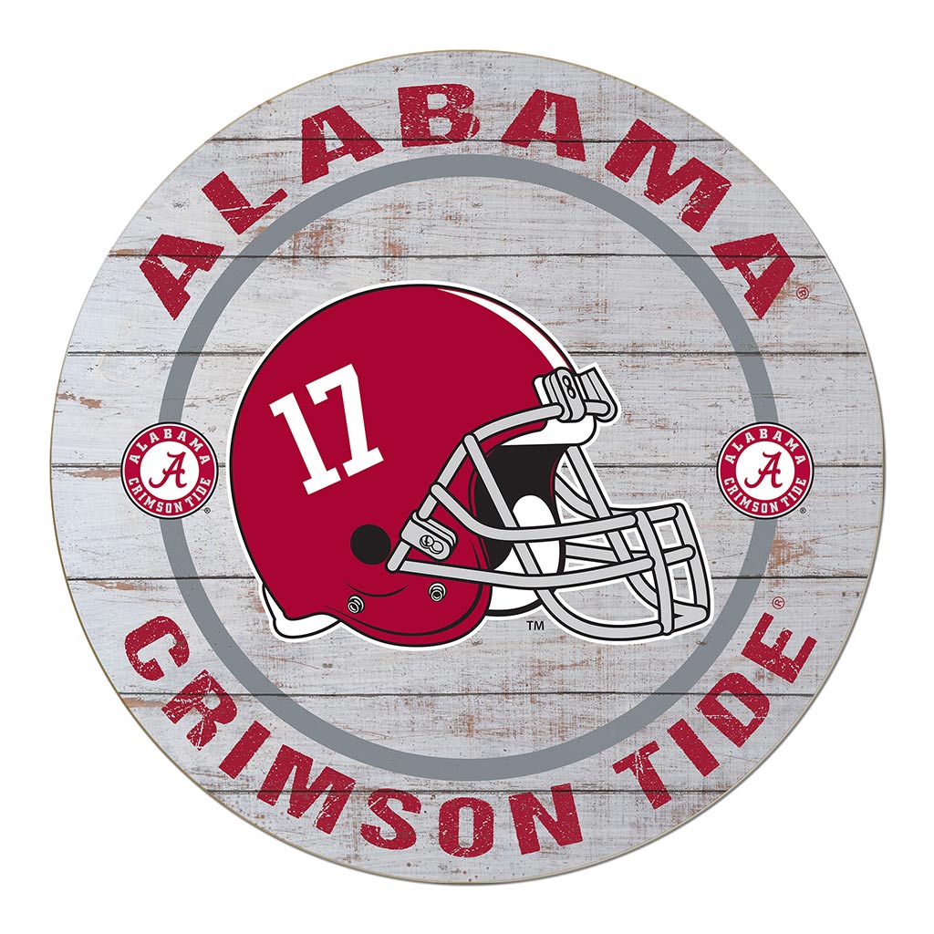20x20 Weathered Helmet Sign Alabama Crimson Tide