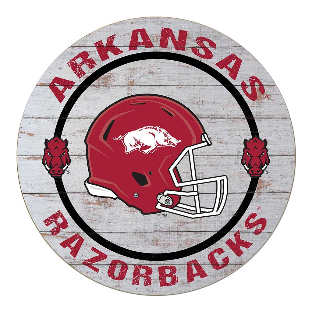 arkansas razorback football helmet KH Sports Fan Arkansas Razorbacks Weathered Helmet Circle Sign Grey, Grey, Size NA