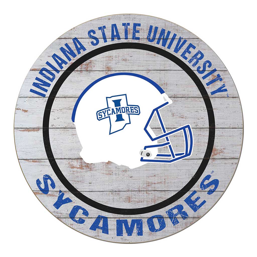 20x20 Weathered Helmet Sign Indiana State Sycamores