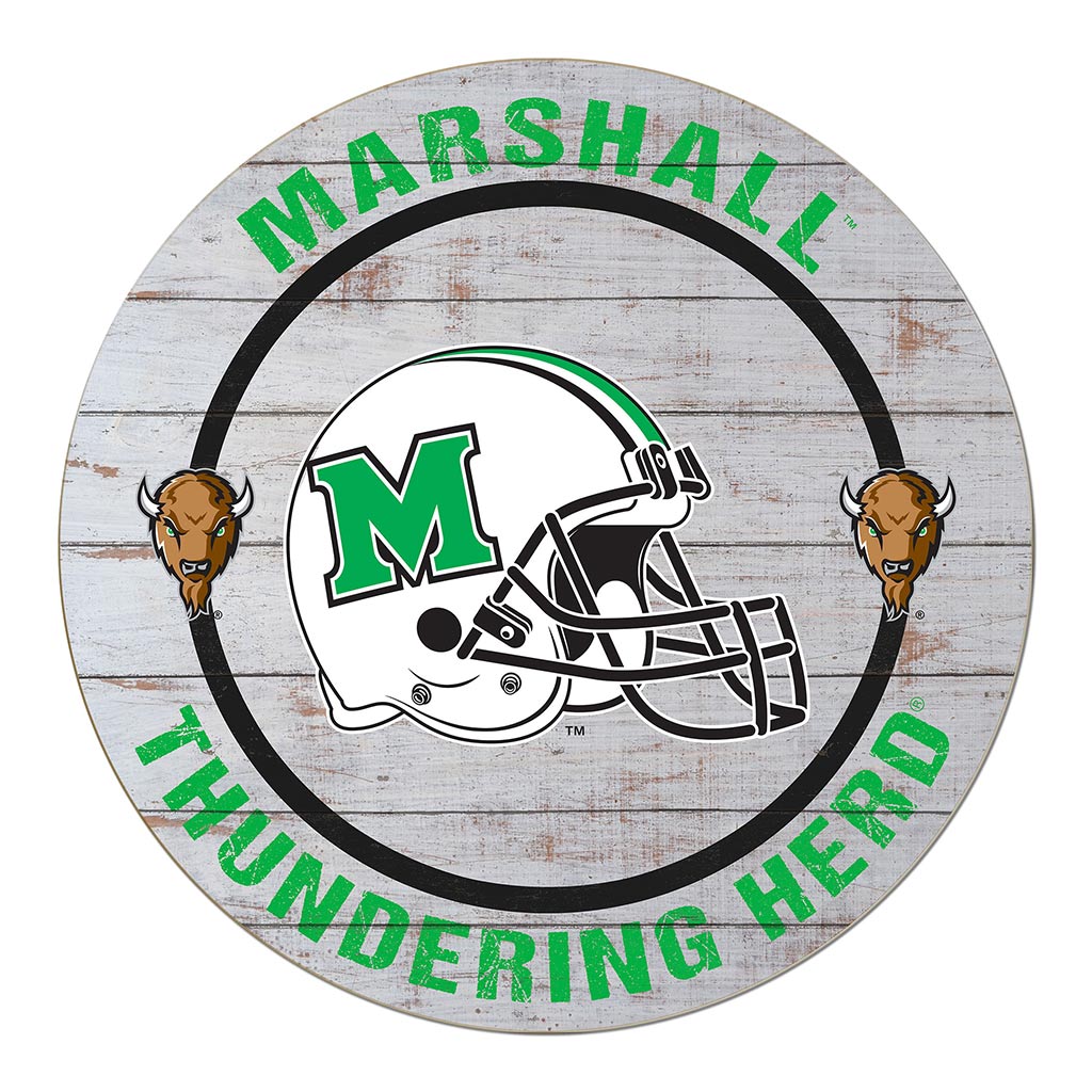 20x20 Weathered Helmet Sign Marshall Thundering Herd