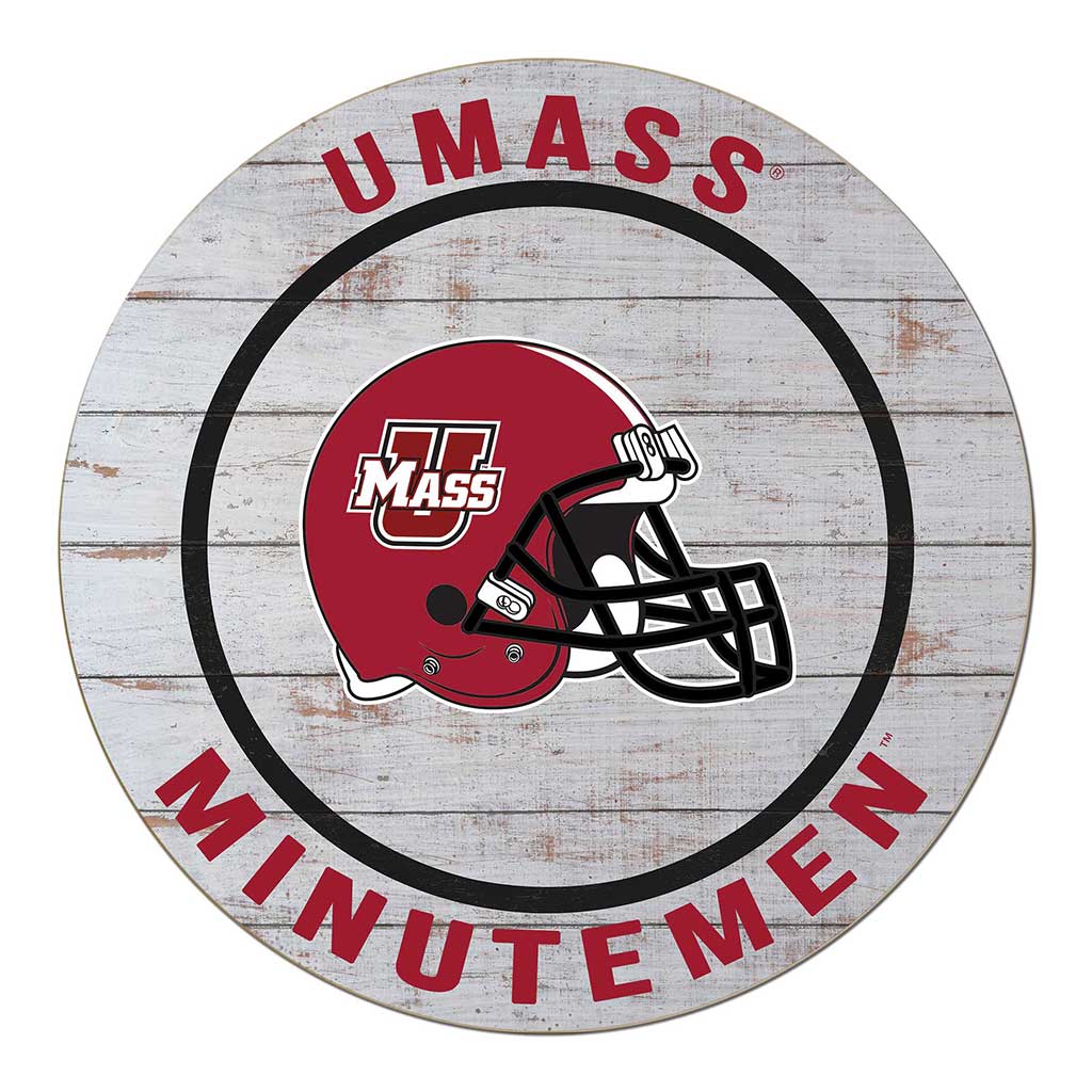 20x20 Weathered Helmet Sign Massachusetts (UMASS-Amherst) Minutemen
