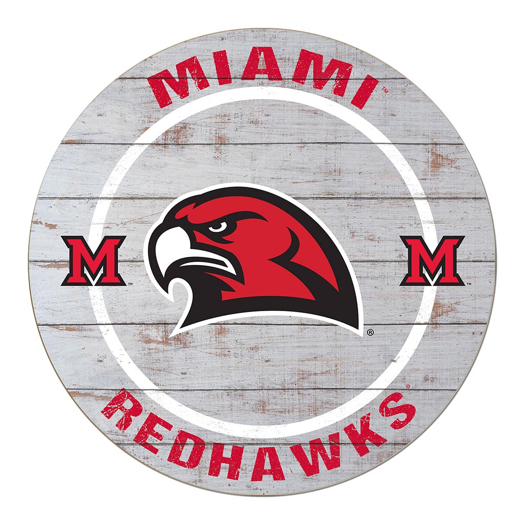 20x20 Weathered Helmet Sign Miami of Ohio Redhawks