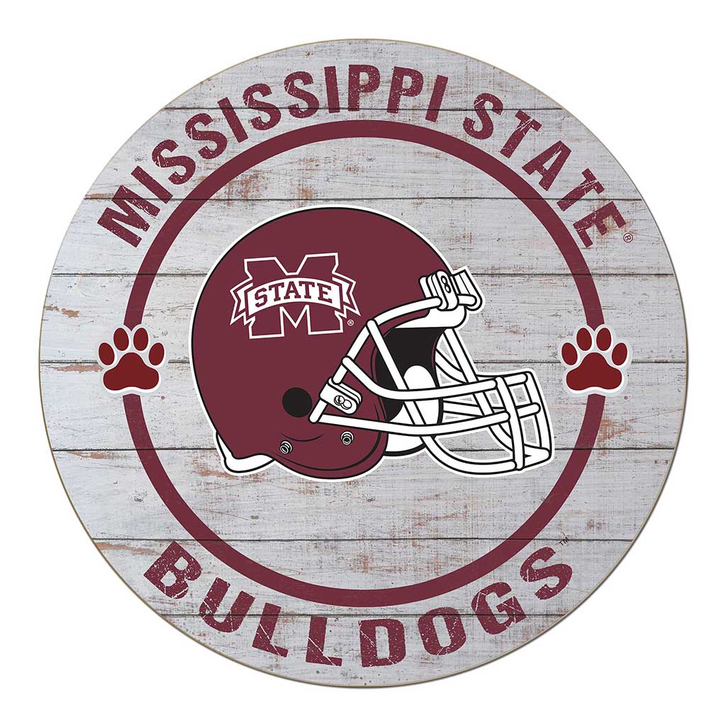 20x20 Weathered Helmet Sign Mississippi State Bulldogs