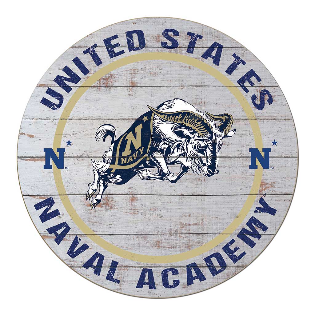20x20 Weathered Helmet Sign Naval Academy Midshipmen