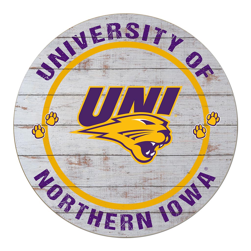 20x20 Weathered Helmet Sign Northern Iowa Panthers