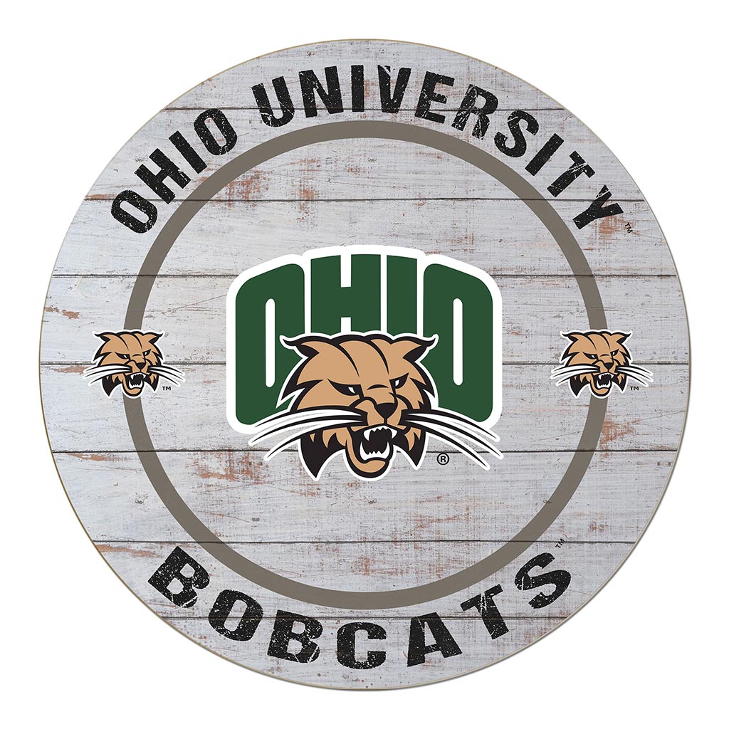 20x20 Weathered Helmet Sign Ohio Univ Bobcats