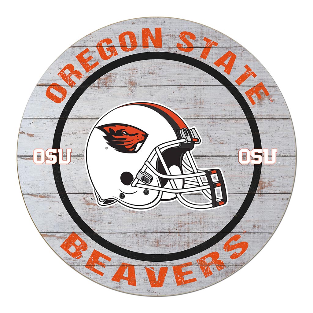 20x20 Weathered Helmet Sign Oregon State Beavers
