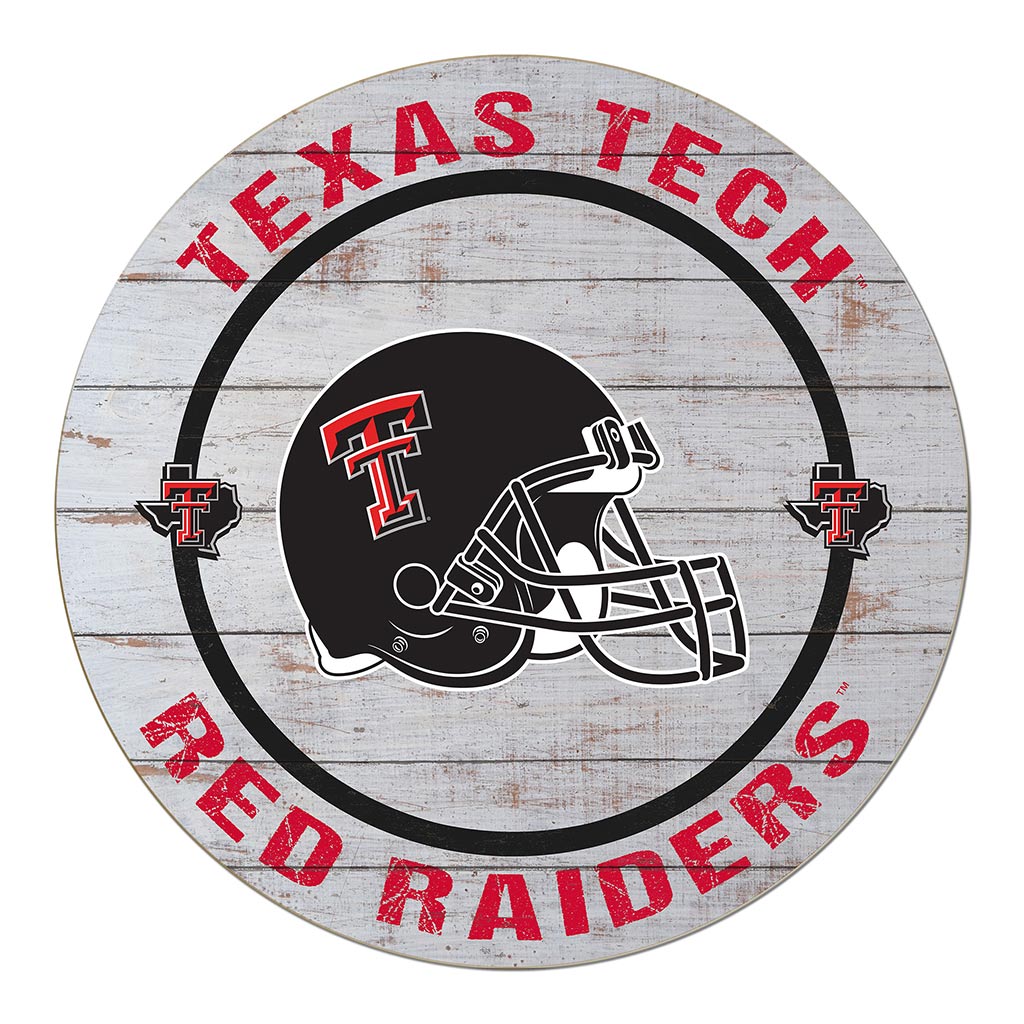 20x20 Weathered Helmet Sign Texas Tech Red Raiders