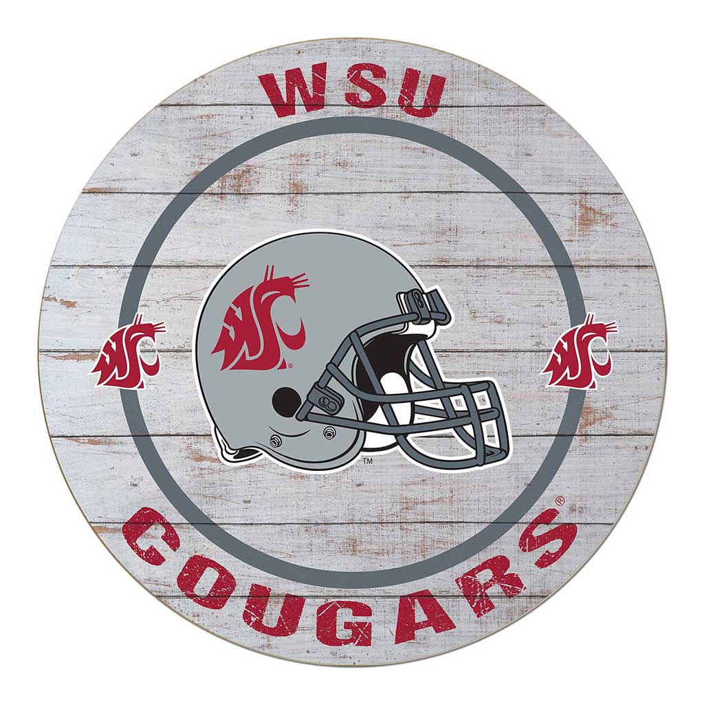 20x20 Weathered Helmet Sign Washington State Cougars