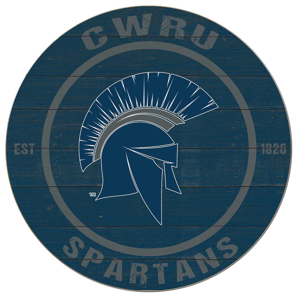20x20 Weathered Colored Circle Case Western Reserve University Spartans