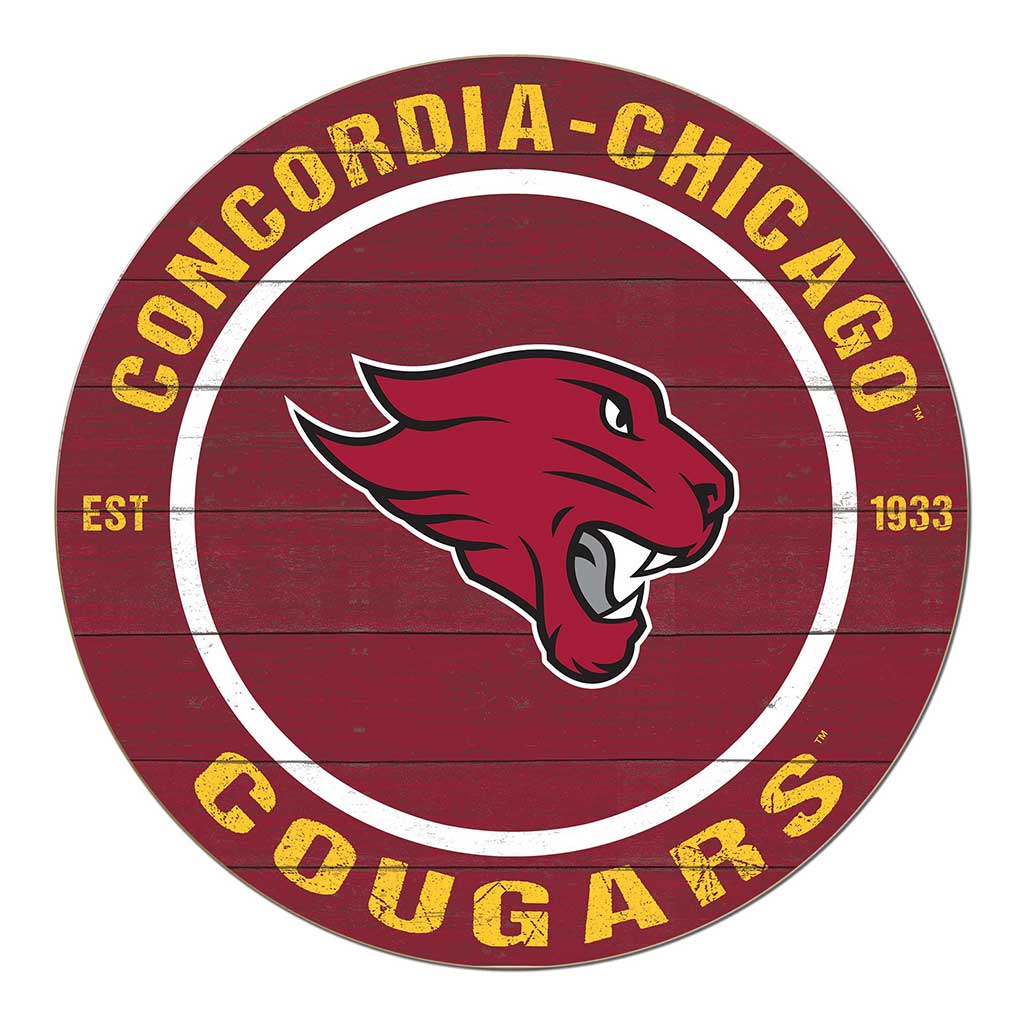 20x20 Weathered Colored Circle Concordia University - Chicago Cougars