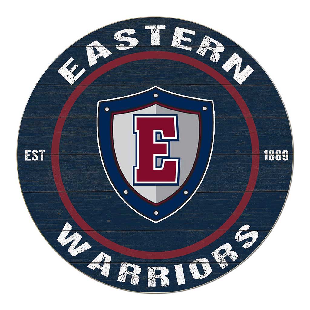 20x20 Weathered Colored Circle Eastern Connecticut State University Warriors