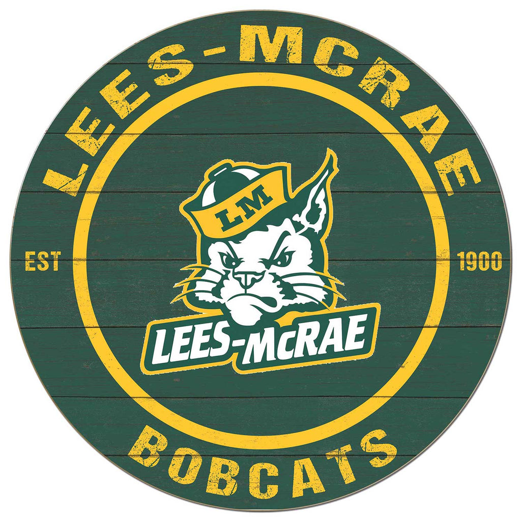 20x20 Weathered Colored Circle Lees-McRae College Bobcats