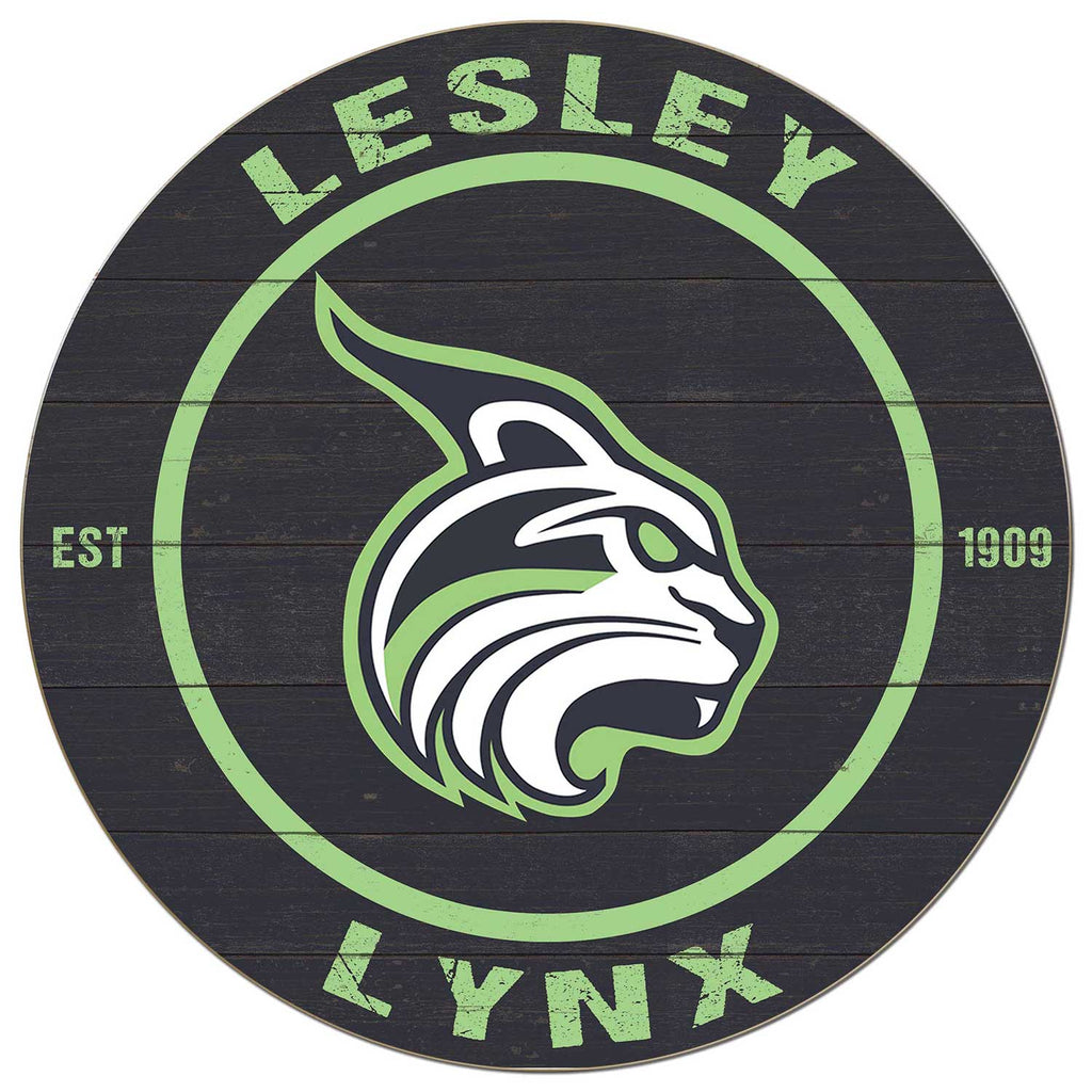 20x20 Weathered Colored Circle Lesley University Lynx
