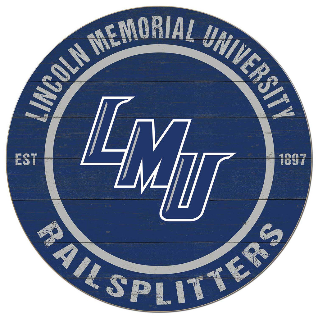 20x20 Weathered Colored Circle Lincoln Memorial University Railsplitters