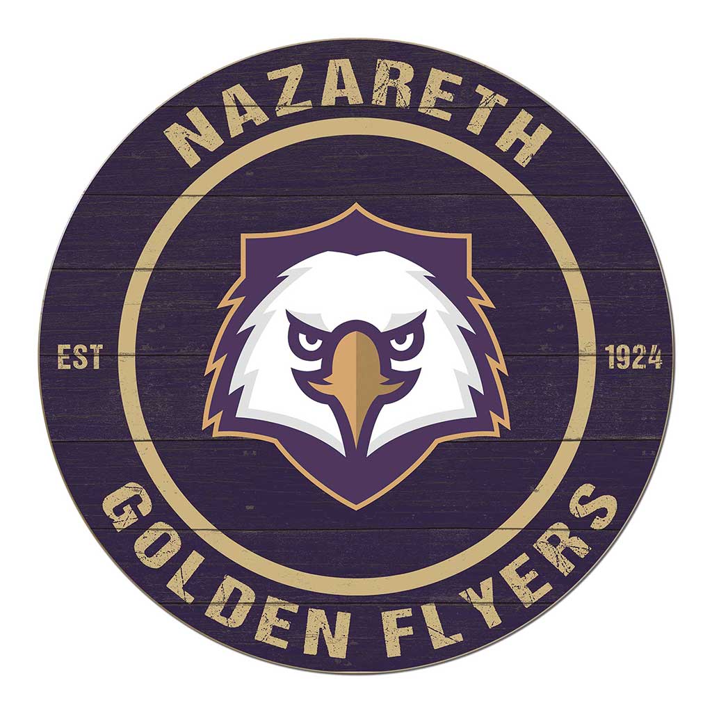 20x20 Weathered Colored Circle Nazareth University Goldne Flyers