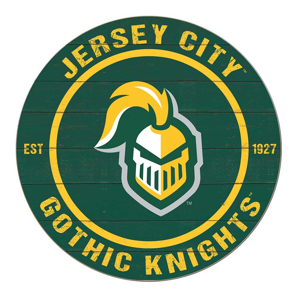 20x20 Weathered Colored Circle New Jersey City University Gothic Knights