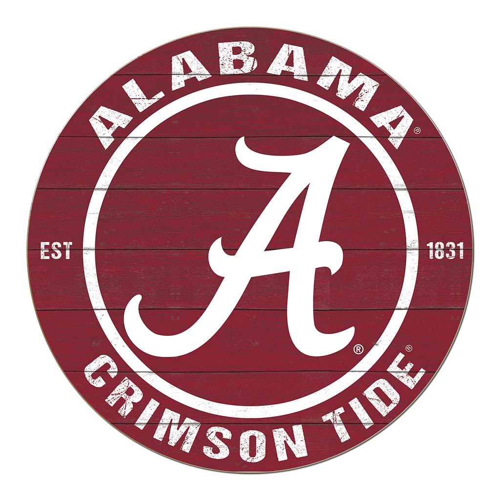 20x20 Weathered Colored Circle Alabama Crimson Tide