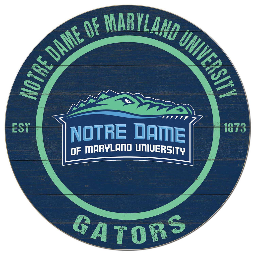 20x20 Weathered Colored Circle Notre Dame of Maryland University Gators