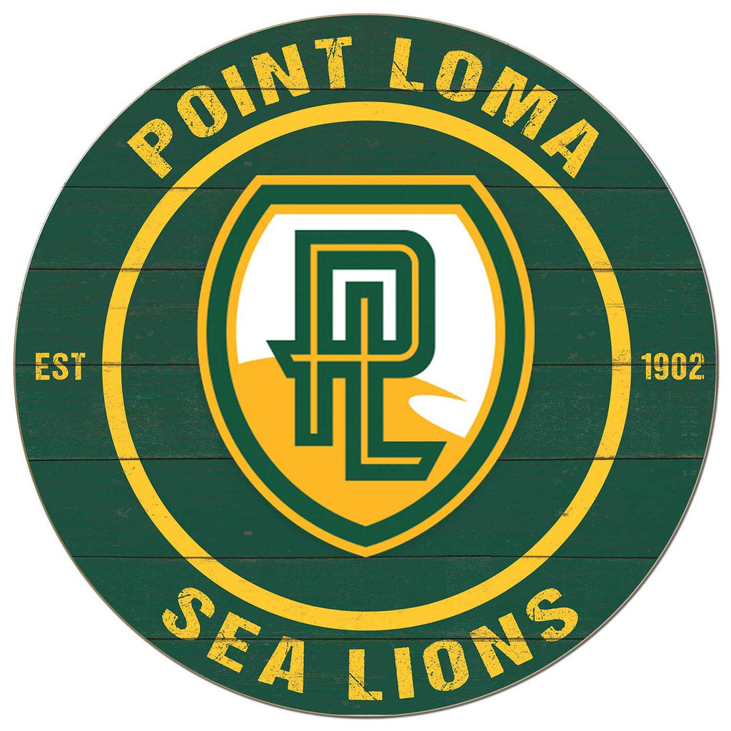 20x20 Weathered Colored Circle Point Loma Zarene University Sea Lions