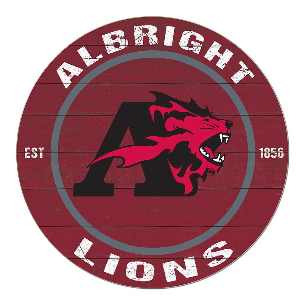 20x20 Weathered Colored Circle Albright College Lions