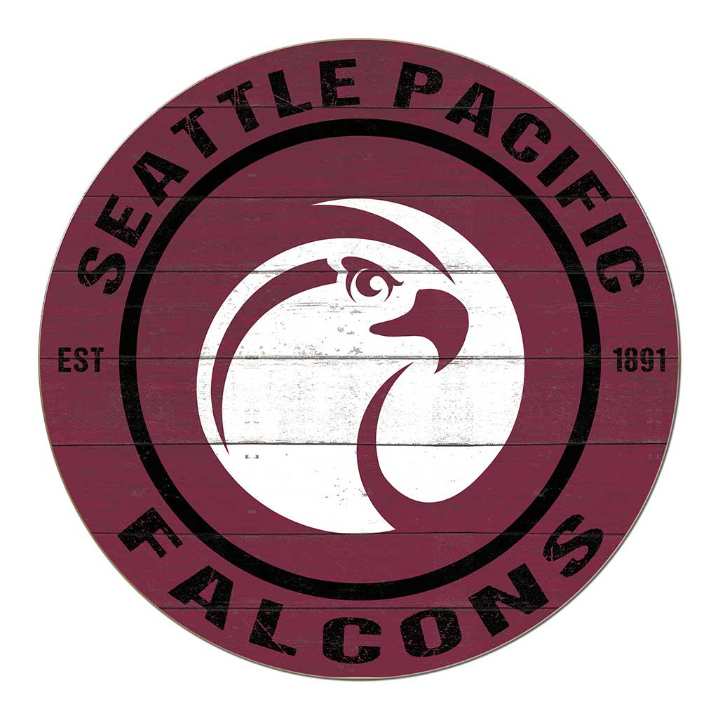 20x20 Weathered Colored Circle Seattle Pacific University Falcons