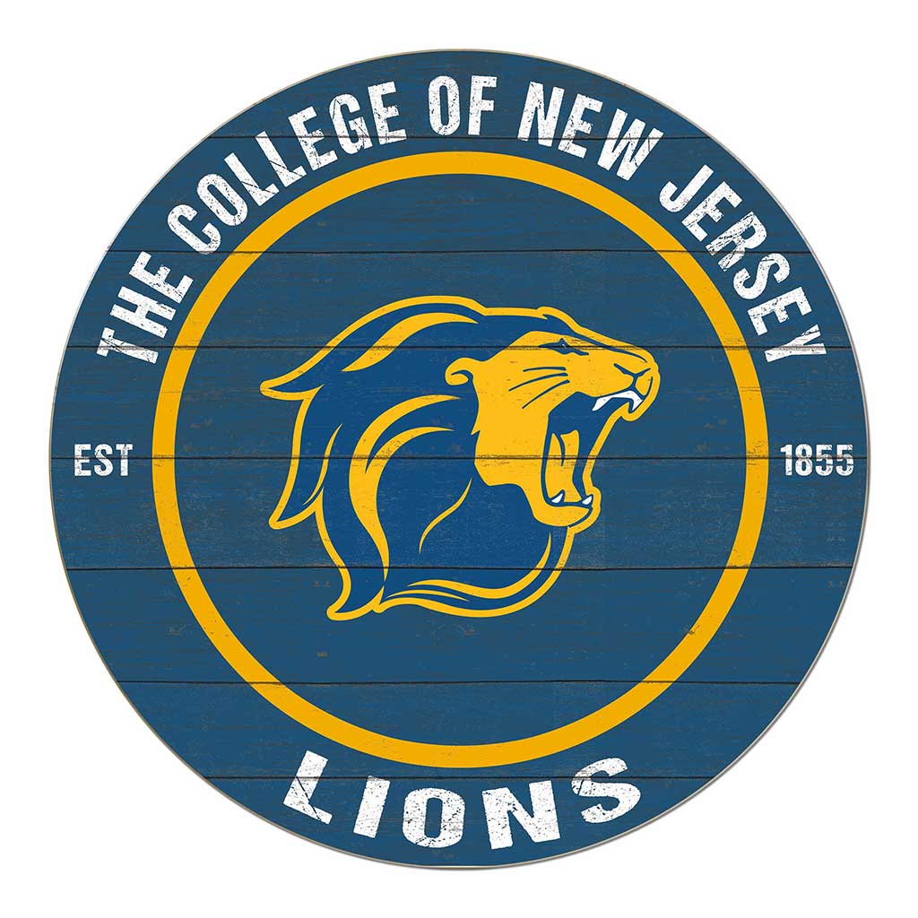 20x20 Weathered Colored Circle The College of New Jersey Lions