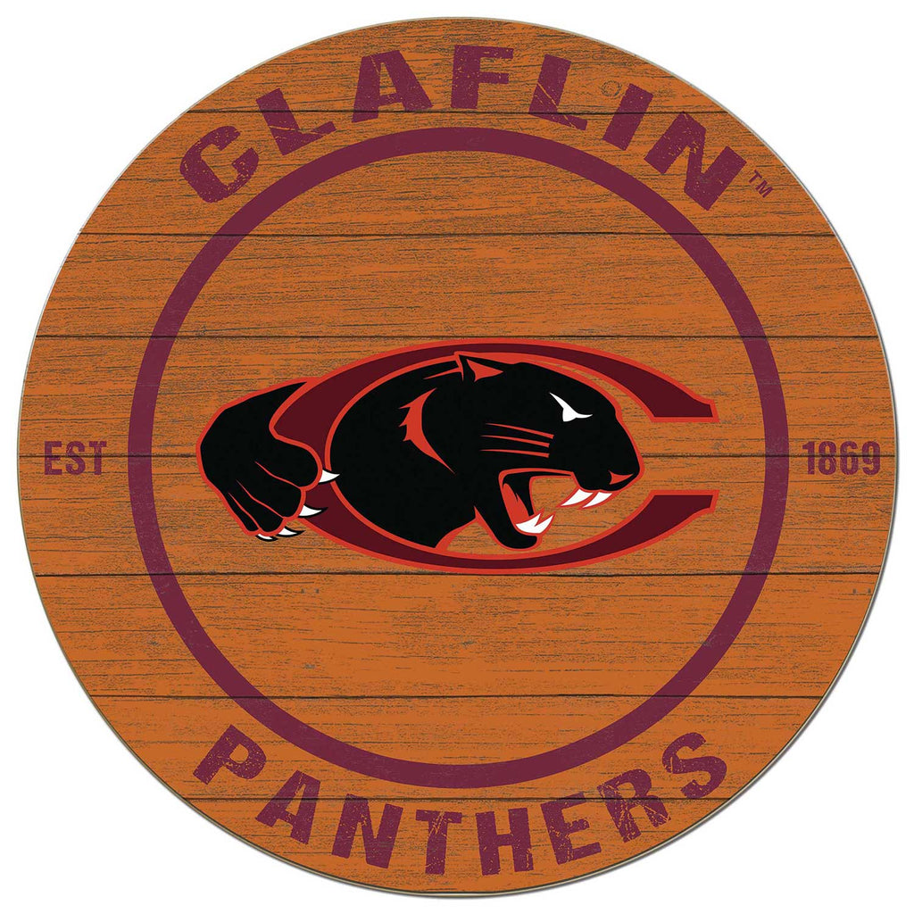 20x20 Weathered Colored Circle Claflin University Panthers
