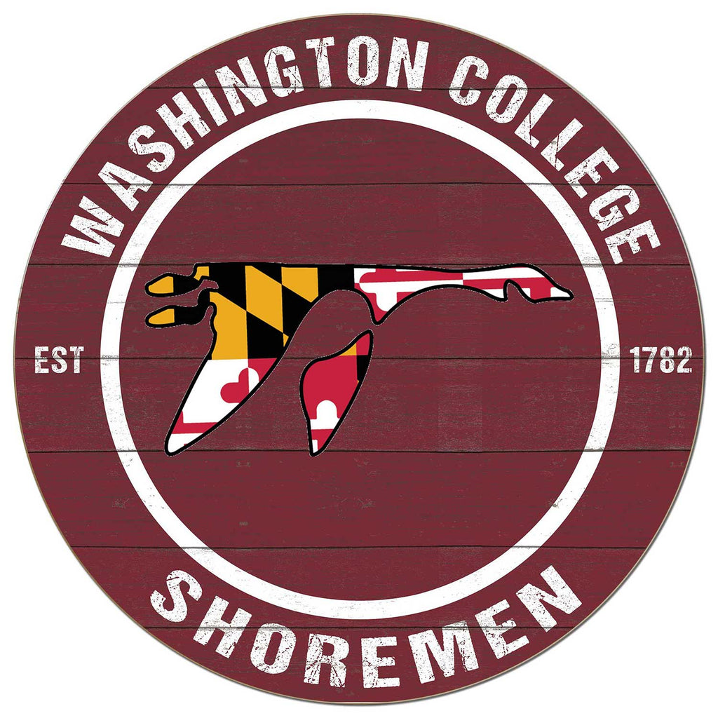 20x20 Weathered Colored Circle Washington College Shoremen/Shorewomen